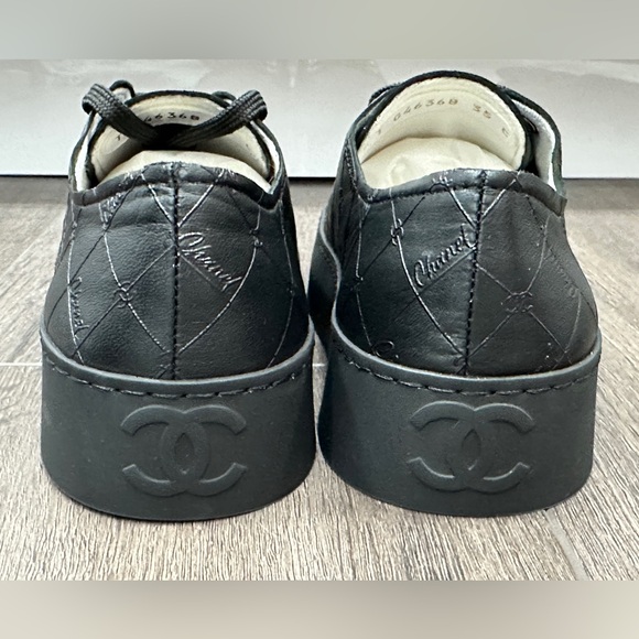 Black Quilted Platform Sneakers - Picture 10 of 16